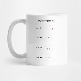 Lazy White Cat Morning Routine Mug